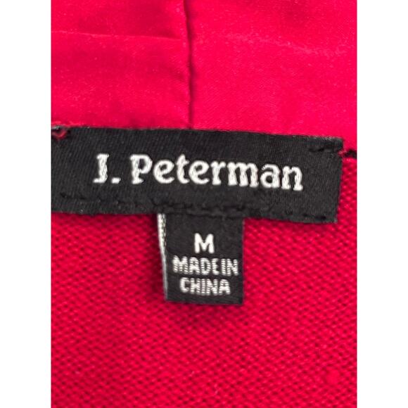 J. Peterman Womens Medium Red Long Sleeve Wool Satin Blend Pullover Sweater - Picture 2 of 7